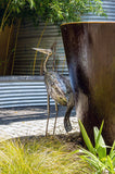 Kenyan Recycled Metal Crested Crane Sculpture