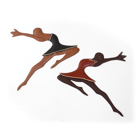 African Dancers Plaques (Set of Two)