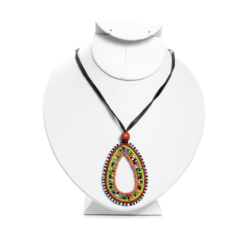 Maasai Beaded Necklace: Large Tear Drop