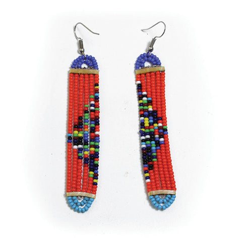 Maasai Long Slim Earrings (Assorted Colors)