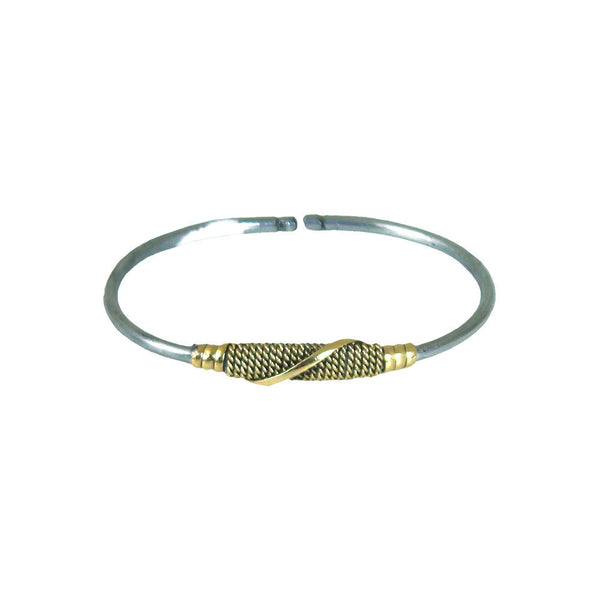 Silver & Gold Light Metal Twist Bracelet