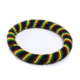 Maasai Beaded Bracelet - Round Rasta