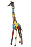 Medium Colorful Recycled Oil Drum Giraffe