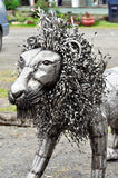 Kenyan Recycled Oil Drum Lion Statues